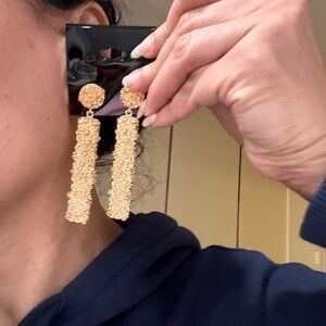 ASOS  Gold Textured Drop Earrings